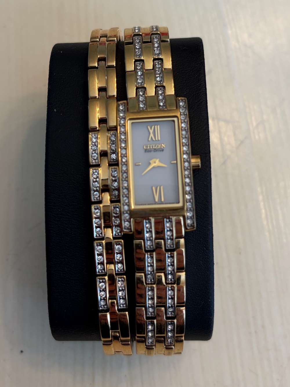 Citizen Relic Gold-Tone Crystal Link Bracelet Women's Watch